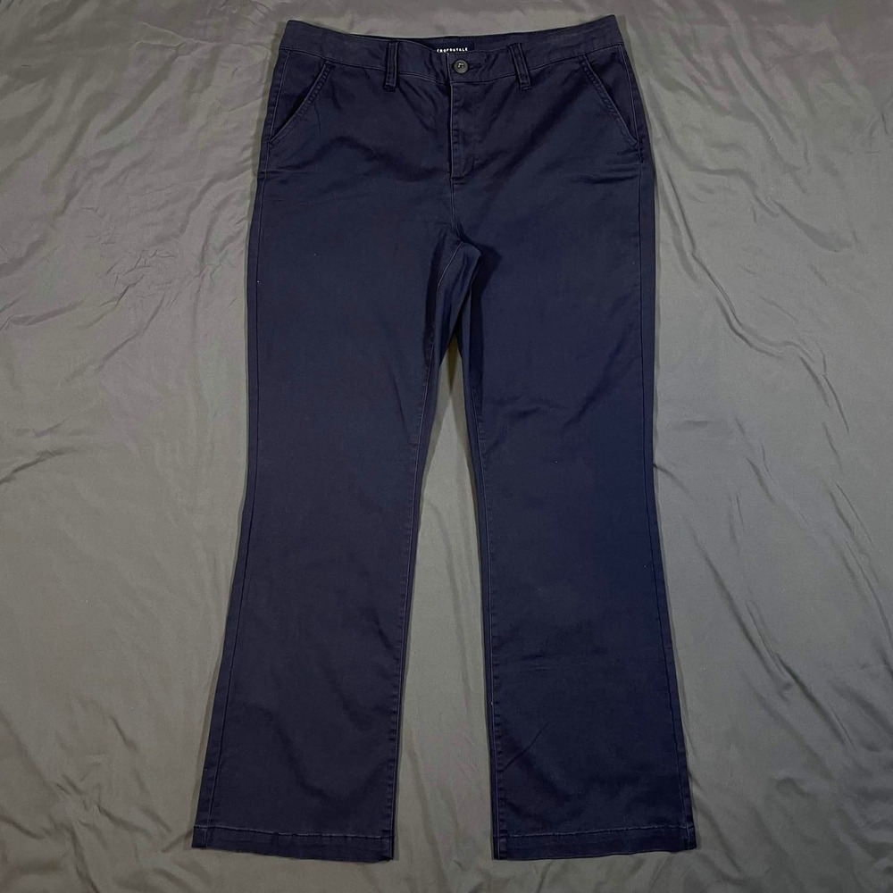 Aeropostale Classic Navy Blue Chino Pants Womens Size 12 Short Straight Leg - Picture 1 of 7